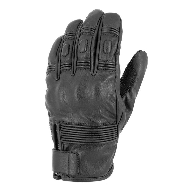 Gants moto Speedster en cuir noir avec coques de protection